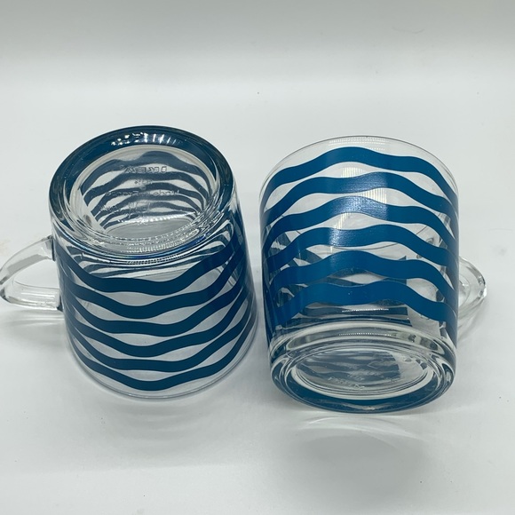 IKEA Glass coffee or tea cups.  Discontinued WAVE design.  Aqua blue! - Picture 10 of 10